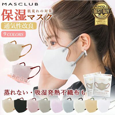 日本masclub3D立体口罩撞色透气