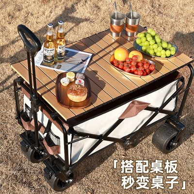 野外露营车摆摊小推车买菜小拉E车可折叠户折叠小拖车家用