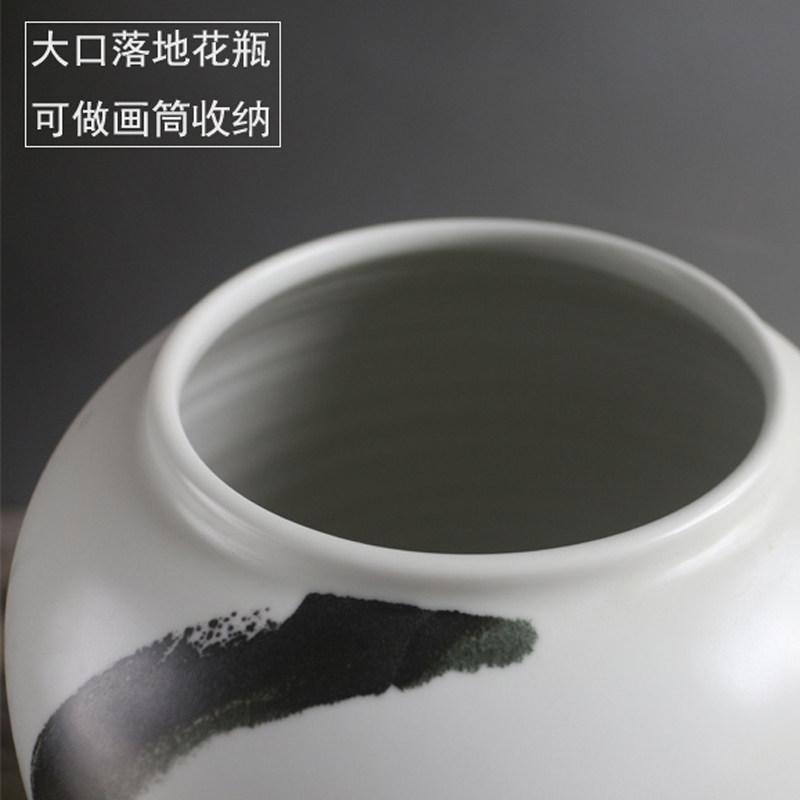 中式客厅桌面陶瓷花瓶书画收纳卷轴缸酒K店落地会所样板房玄关摆,家居饰品,花瓶,淘宝优惠券,粉丝福利购,淘宝优惠卷