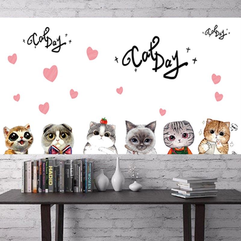 宿舍墙背景布 可爱小猫挂布 B魔术贴免打孔学生床墙面改造墙布,居家布艺,挂毯/壁毯,淘宝优惠券,粉丝福利购,淘宝优惠卷