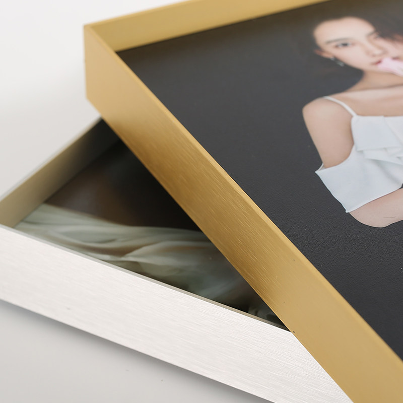 婚纱照挂墙放g大相框无边金属窄边框照片墙婚纱照洗照片加相框