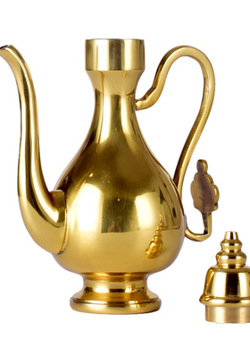 铜酒壶茶壶酒杯茶杯纯黄铜家w用公司供奉拜财神关公土地公高脚供