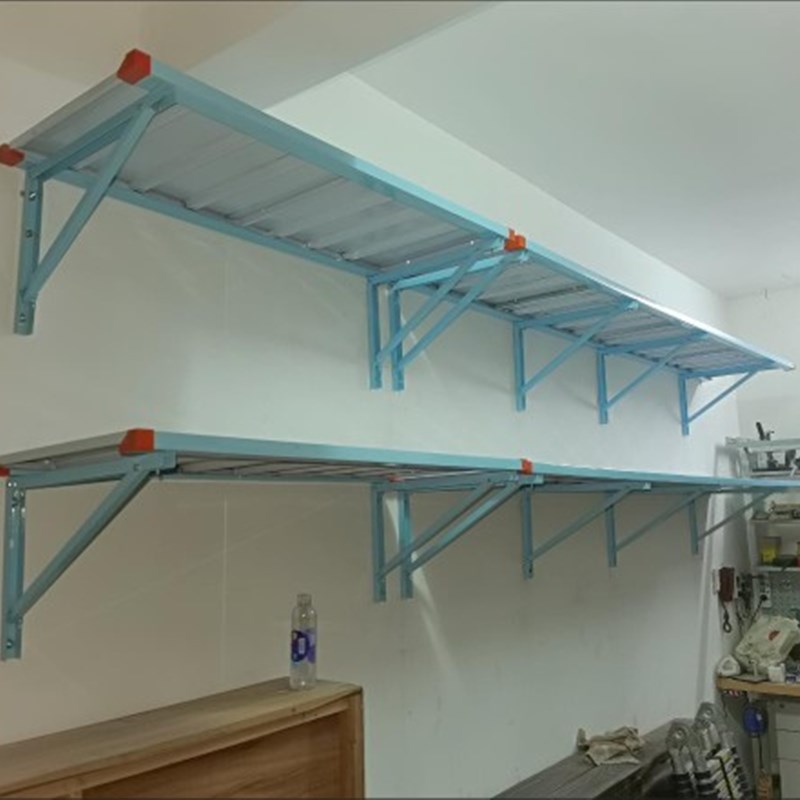 储藏间墙上安装置物架车库地下室壁挂货架悬空收R纳架防潮防锈架