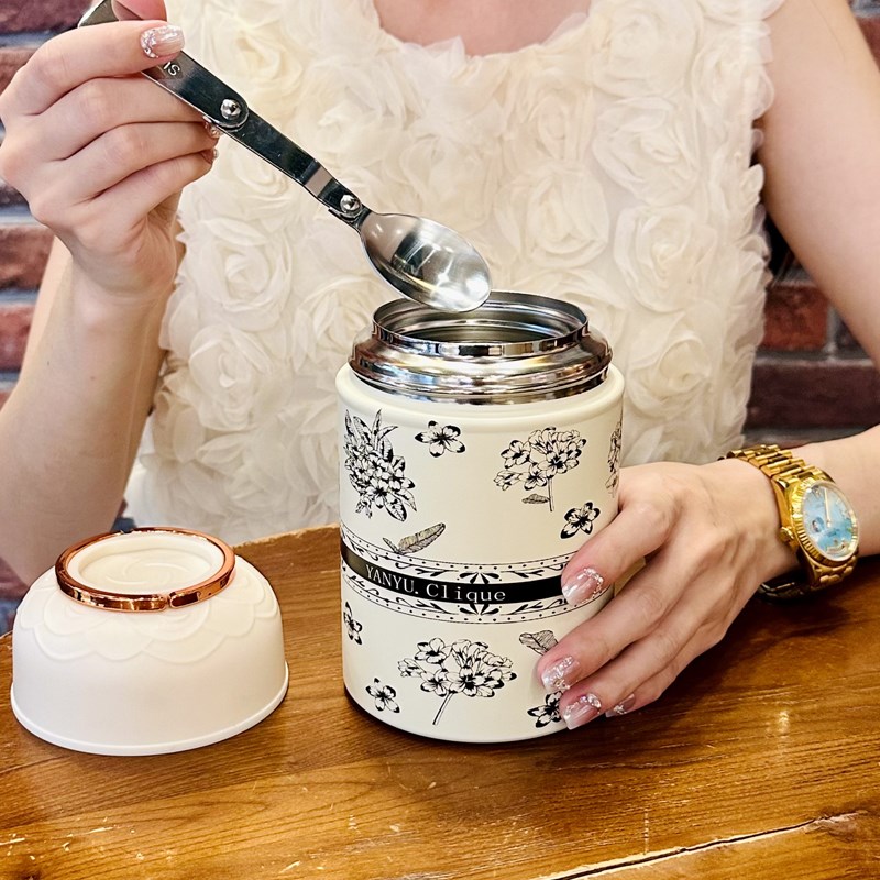 焖烧杯银耳羹带汤匙保温杯女生2x024新款高颜值316不锈钢水杯便携