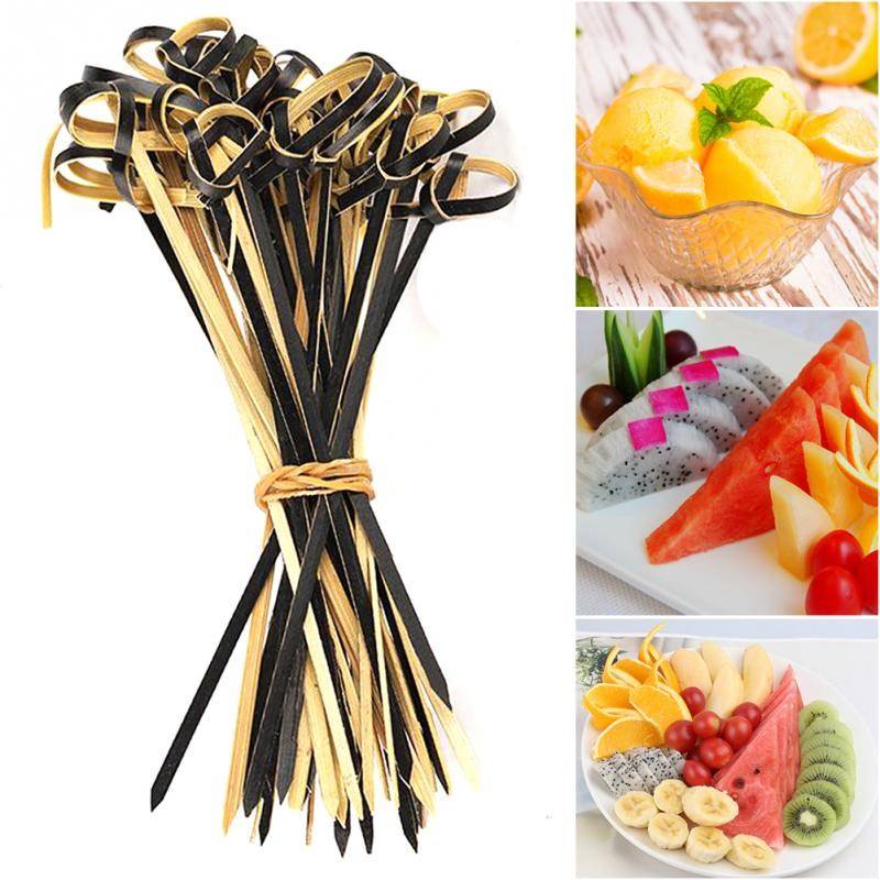 100Pcs Bamboo Knot Skewers Cocktail s Canape Buffet Party T