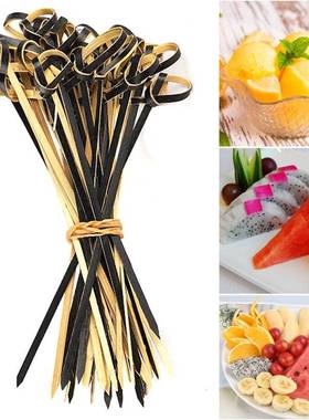 100Pcs Bamboo Knot Skewers Cocktail s Canape Buffet Party T