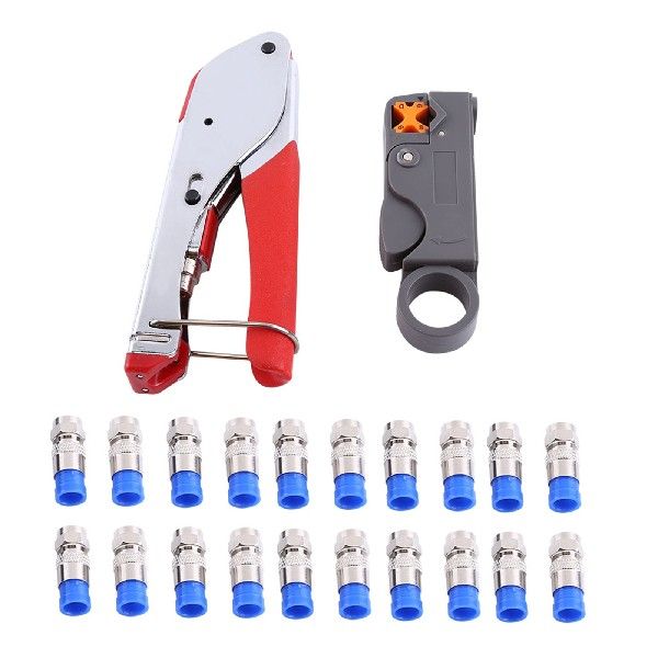 Coaxial Cable Wire Stripper Set RG6/RG59 Compression F
