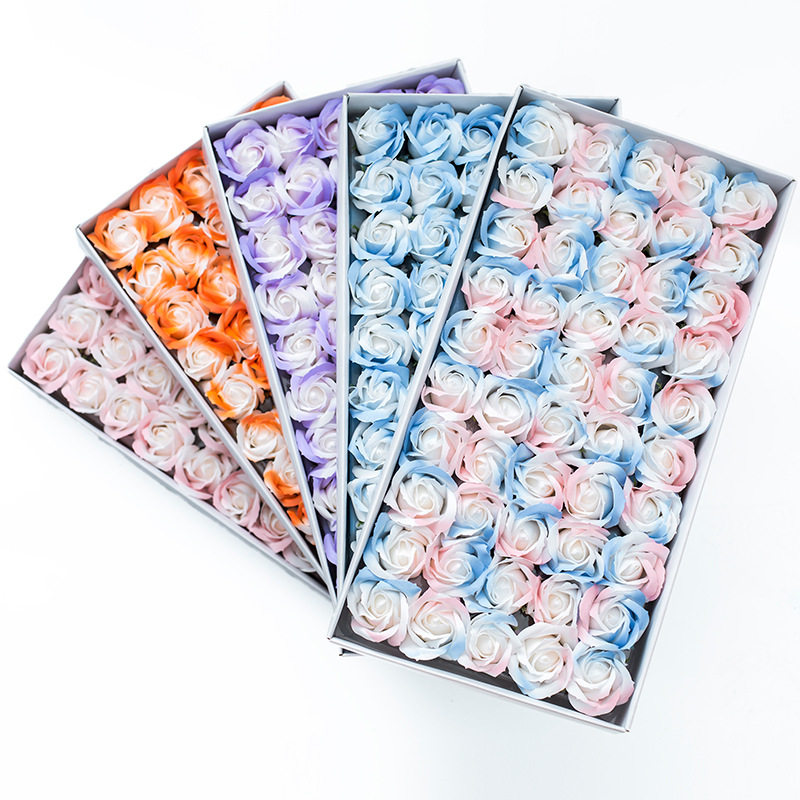 极速3三层玫瑰香皂花头蓝色妖姬仿真永生碎冰蓝diy手工花店材料情