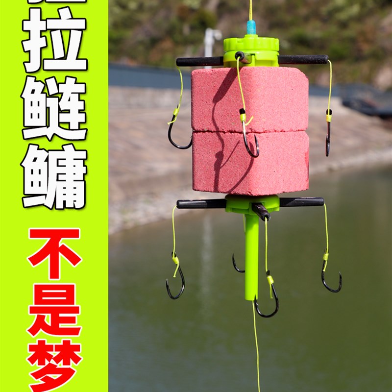 鲢鱅钓组套装浮钓鲢鱅的专用鱼钩水怪钓饵笼翻板钩新款鱼钓爆炸鈎