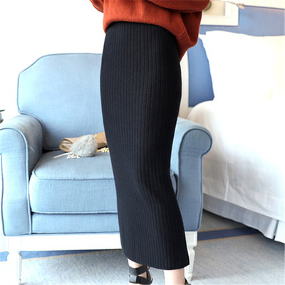 好货Hight Quality Autumn Winter Woolen Skirts Slim Belt Offi