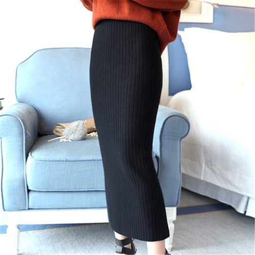 好货Hight Quality Autumn Winter Woolen Skirts Slim Belt Offi