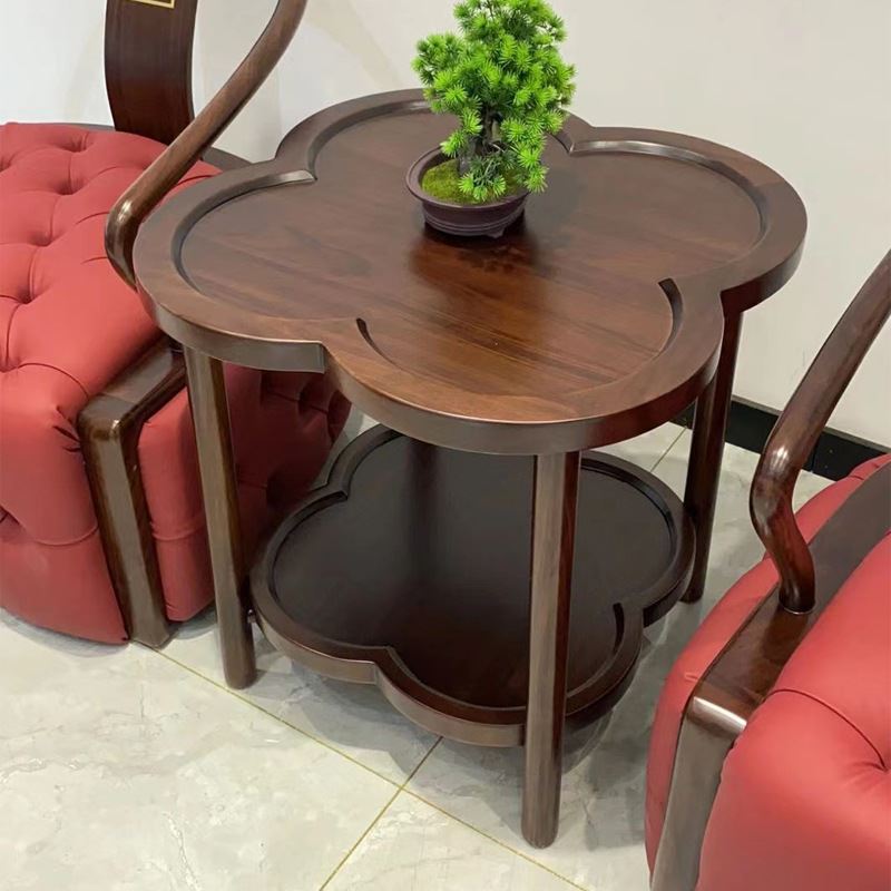 新中式实木单人沙发别墅酒店客厅乌金木轻奢洽谈休闲椅三件套组合