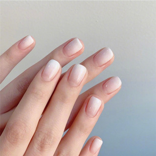French Tips False Transparent Nai Nails White 24Pcs Press