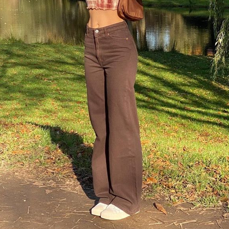 Vintage Y2K Joggers Women Cargo Pants 90s Streetwear Caramel