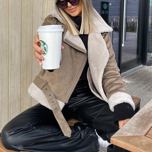 Winter Women Fake MODA Leath Sheepskin 2022 Shearling Faux