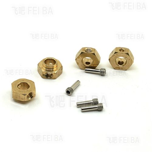 TRX4 TRX6 T4黄铜配重加长结合器仿真攀爬车升级配件12mm六角轮座