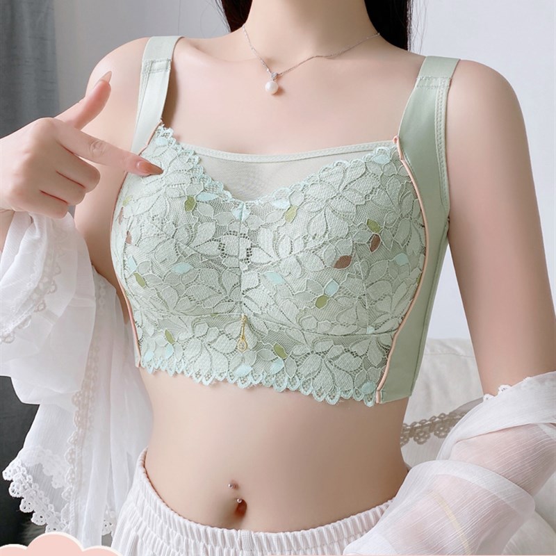 夏季超薄款内衣女无钢圈文胸大胸显小胸聚拢收副乳防下垂大码胸罩