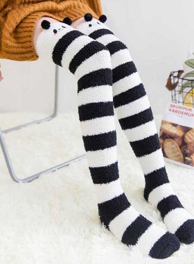 Soft Coral Fleece Knee Socks Winter Warm Girls Women Cute Ca