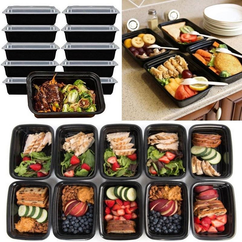 TECHOME 1000/1500ml Disable Lunch Box Plastic Fruit Salad