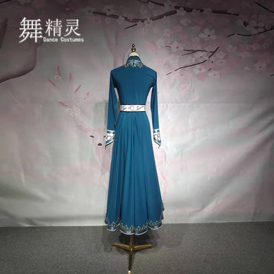 新品新款蒙古服大裙摆少数民族演出服舞蹈服长裙蒙族练功服艺考