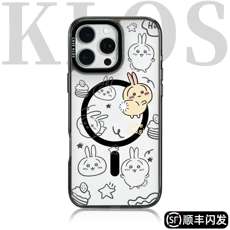 KLOS乌萨奇iPhone16ProMax手机壳苹果15pm新款磁吸防摔保护套14/13透明专用小众ins高级感男女款可爱卡通