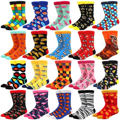 极速Unisex Happy Socks Retro Design Men funny Football baske