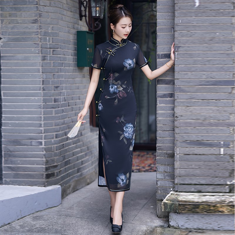 好货老上海旗袍2025新款新中式年轻款中老年文艺表演服走秀演出服