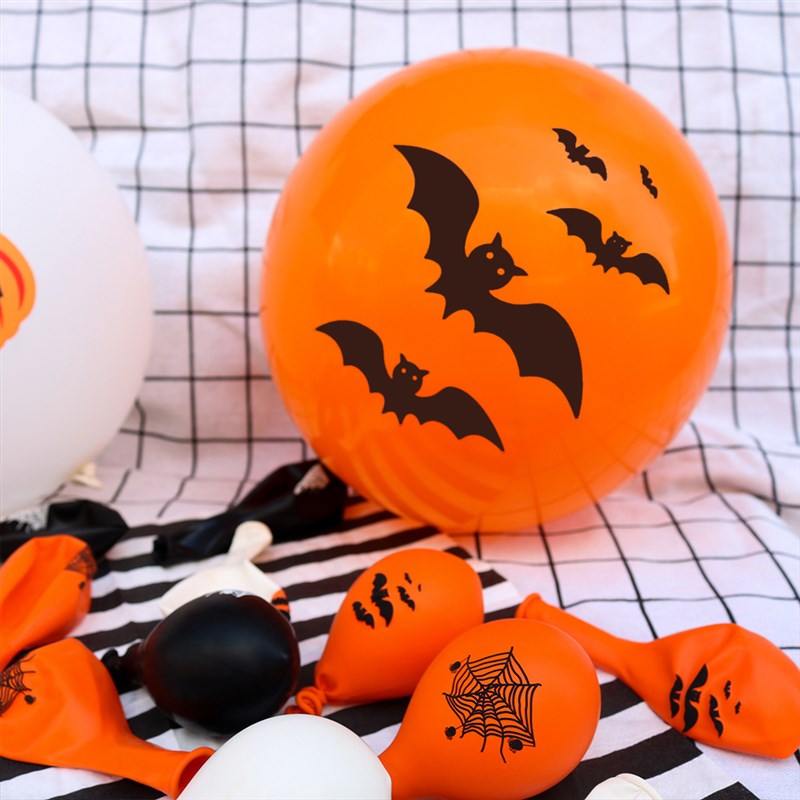 12PCS Halloween Spider Pumpkin Balloons Halloween Party Deco