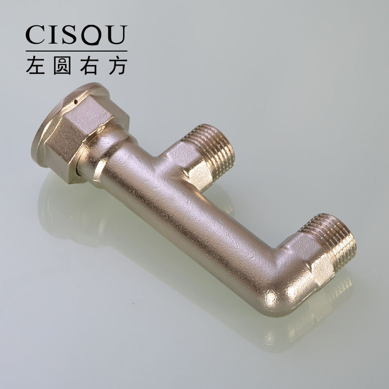 好货4分燃气F型T型三通煤气表头M30螺纹接头内丝外丝直接带阀双控