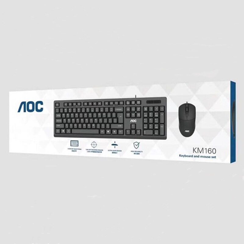 好货冠捷 KM160有线键盘鼠标套装游戏办公家用USB台式机一体机键
