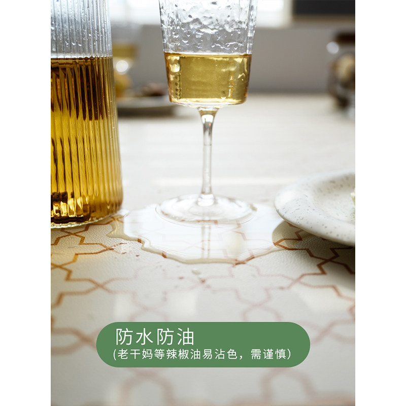 好货免洗皮革防水防油桌垫北欧轻奢餐桌茶几布长方形pvc电脑桌面