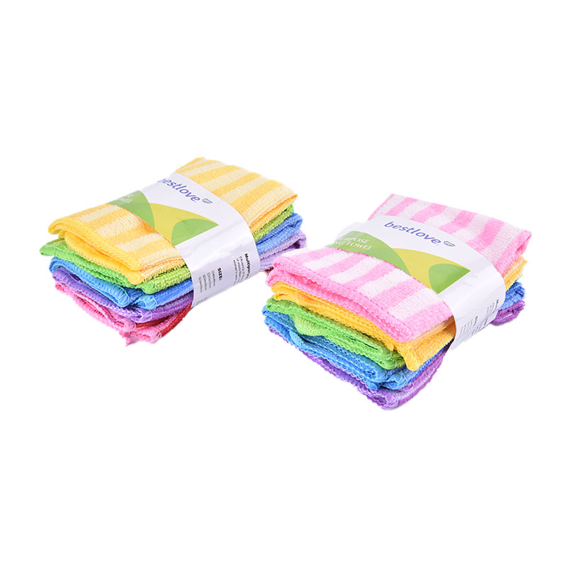极速5pcs Washing Dishes Rags Napkin Double Rag For Cleaning