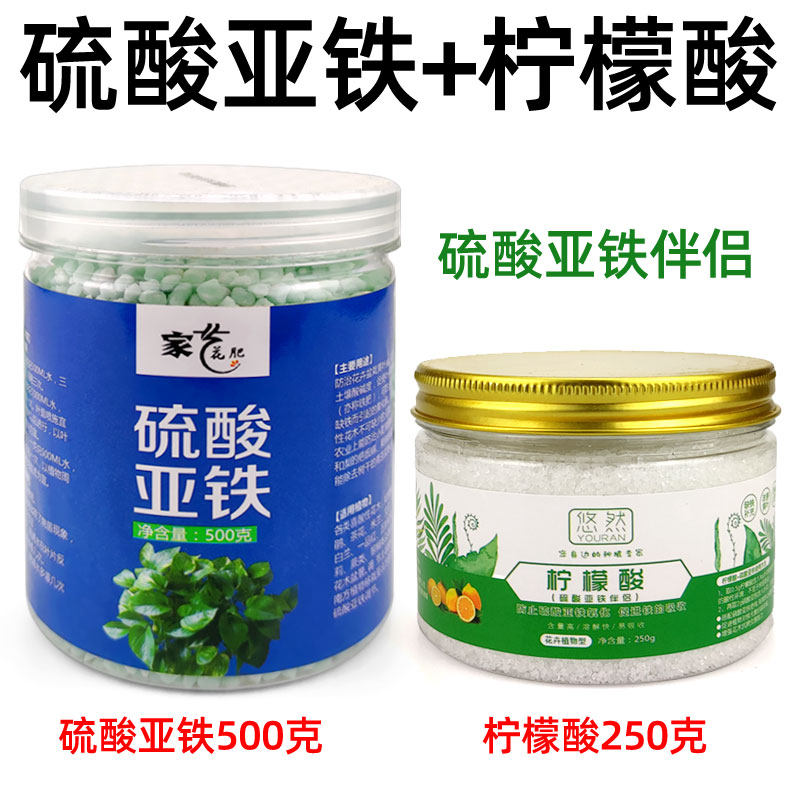 极速硫酸亚铁伴侣柠檬酸肥料柠檬酸花卉专用酸性植物通用型栀子花