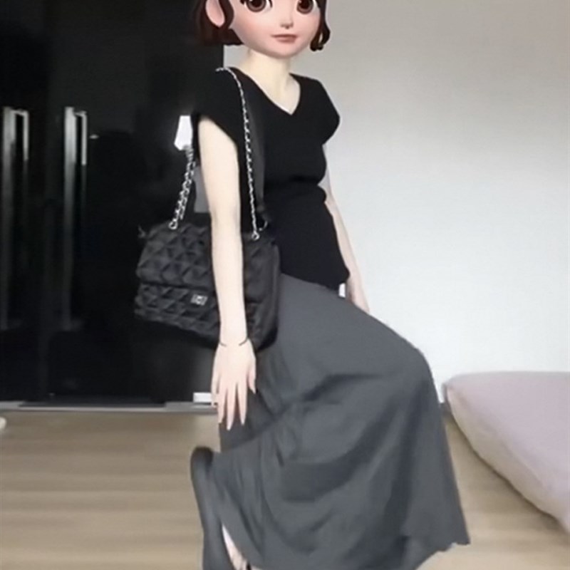好货孕妇装夏装2025新款套装时尚休闲黑色短袖T恤上衣女半身裙两