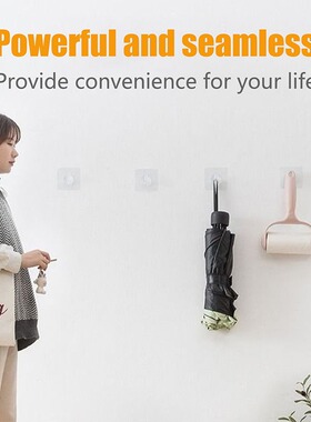 极速Transparent Wall Hook 10pcs Strong Self Adhesive Door Wa