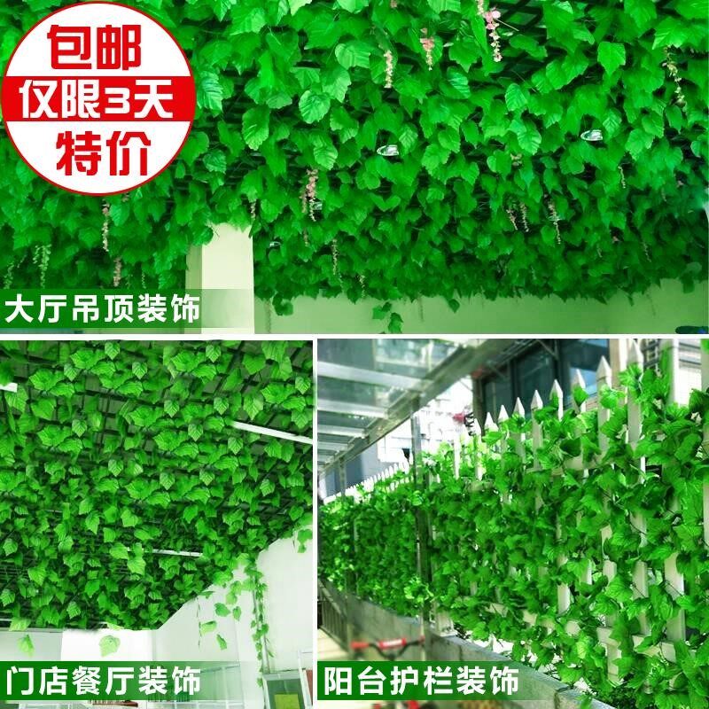 极速新款假藤蔓墙壁空调线假树叶葡萄叶假葡萄叶暖气管腾条吊花树