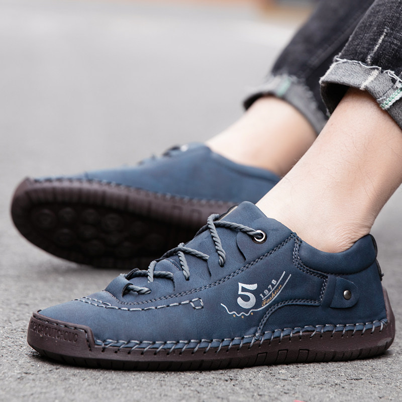 极速New Men Leather Casual Shoes Outdoor Comfortable High Qu