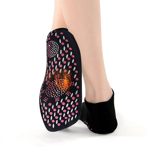 极速2 Pairs Self-heating Socks Men Women Non-slip Dots Foot