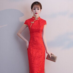 好货礼仪服装女迎宾小姐服长袖工作礼服酒店颁奖中国红走秀回娘家