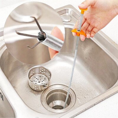 好货60CM Kitchen Sink Cleaning Hook Bathroom Spring Sewer