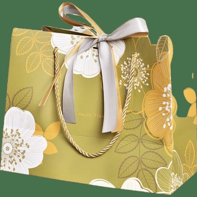 礼品袋红色国潮风5个装手提袋配丝带送朋友长辈生日节日礼物袋绿