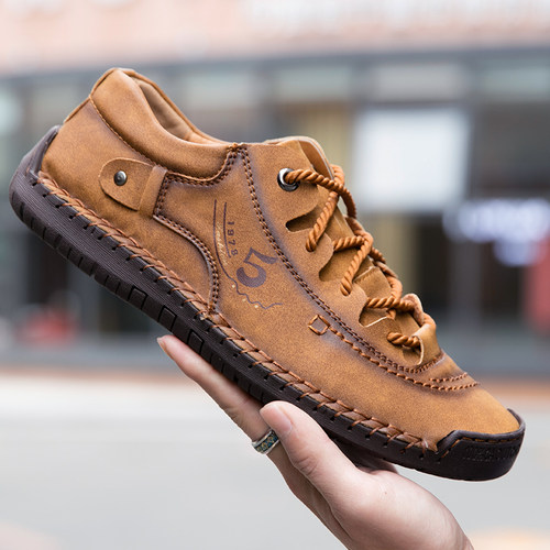 极速Men Casual Shoes Leather Outdoor Walking Sneakers 2023 N