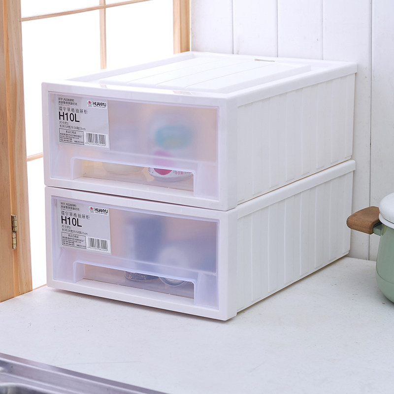 极速收纳柜抽屉式单层组合柜彩色透明鞋柜塑料收纳箱大号抽屉柜储