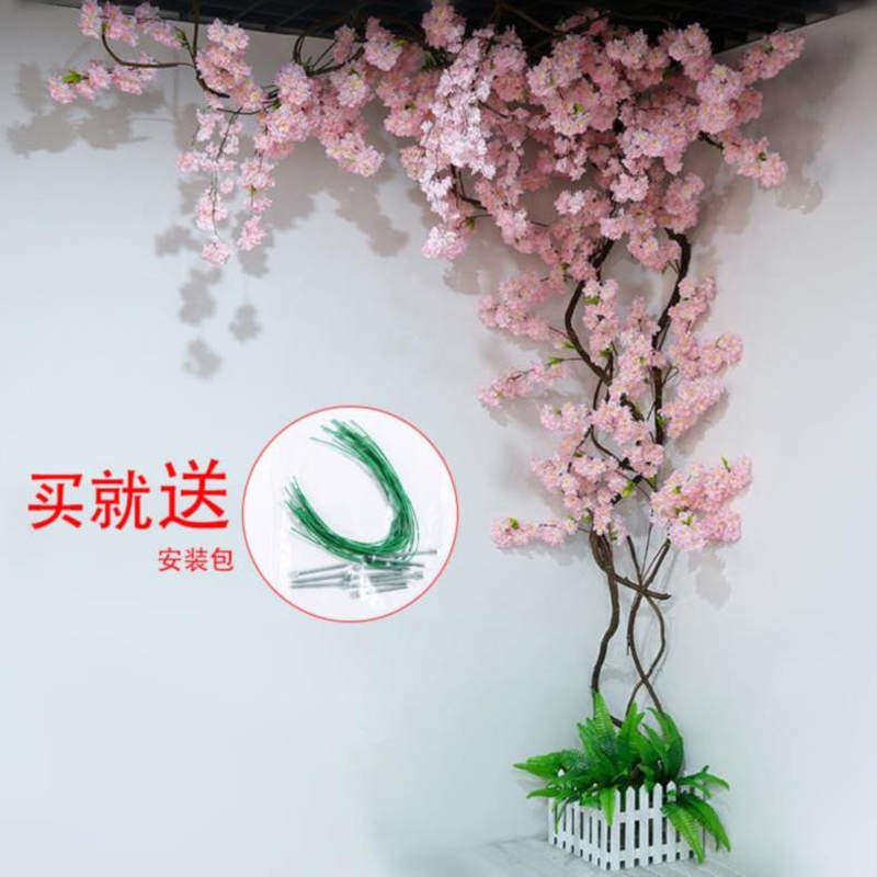 极速花藤植物苗空调管爬藤商铺树藤条防真室外手工桃花树服装店树