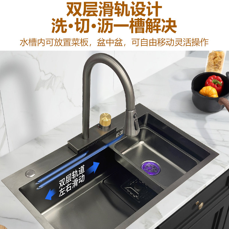 好货铂琳厨房水槽不锈钢水槽304单槽大洗菜盆一体水池洗碗槽水池