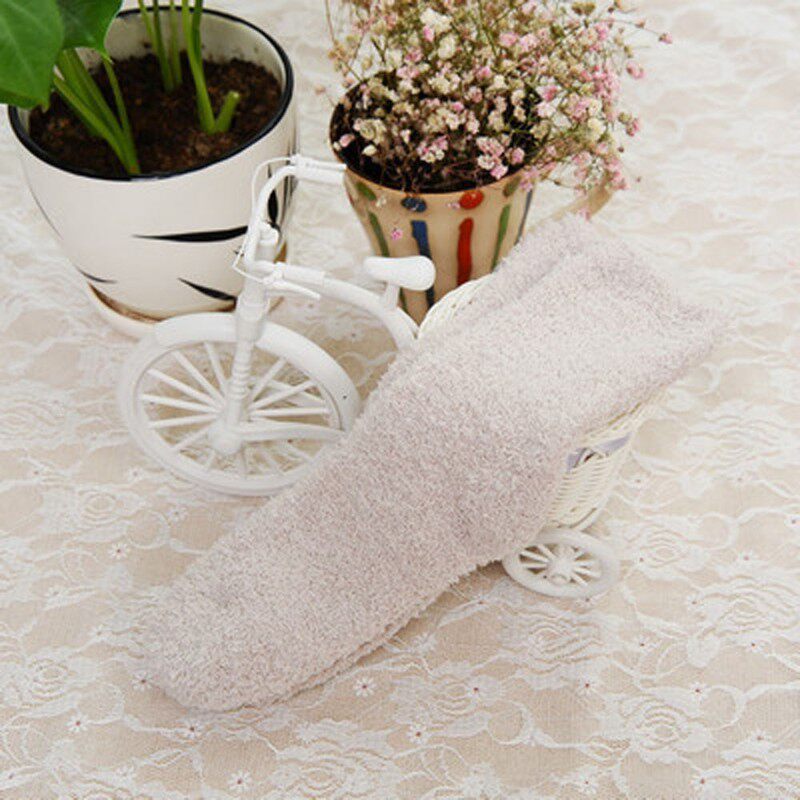 极速Ladies Candy Color Coral Fleece Floor Socks Cute Home so