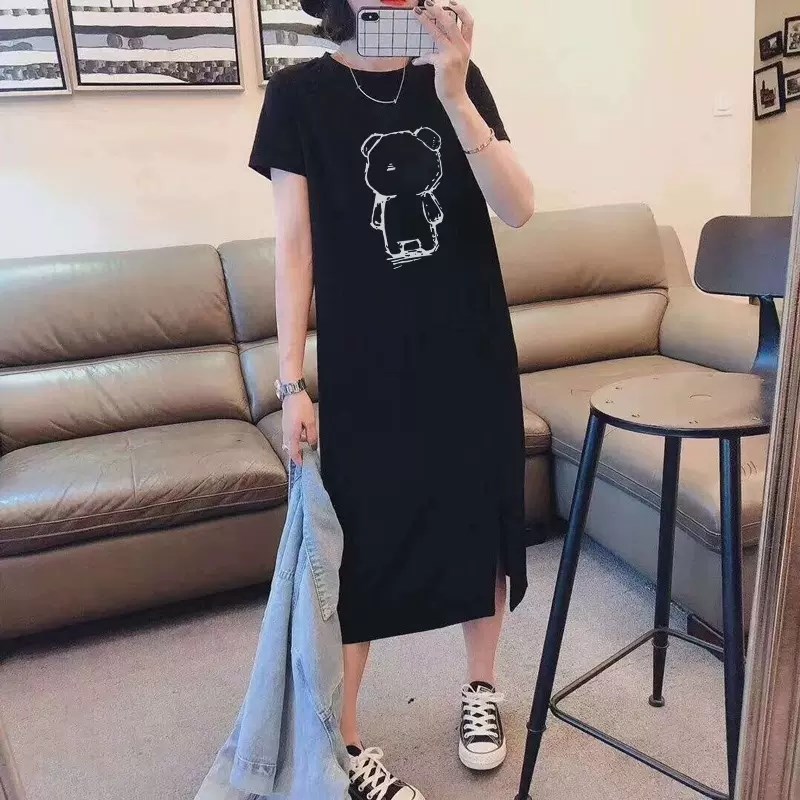 好货孕妇装夏款2025新款连衣裙夏装宽松大码孕妇裙子夏季过膝t恤