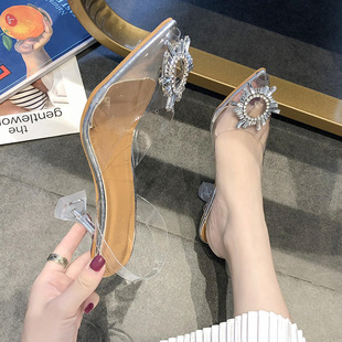 Luxury Sandals Women Pumps Transparent PVC High Heels Shoes