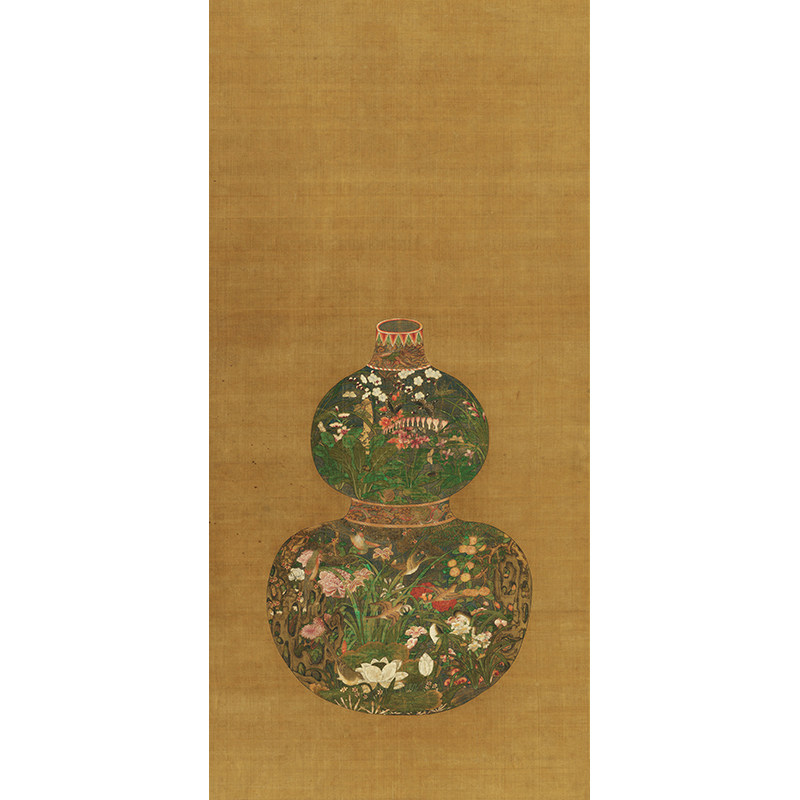 好货元 陈琳 葫芦花瓶图 国画花鸟绢画仿古画微喷复制画玄关装饰