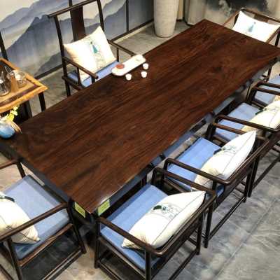 好货新品非洲黑檀大板实木茶桌茶台茶板1米8原木桌子工作台新中式